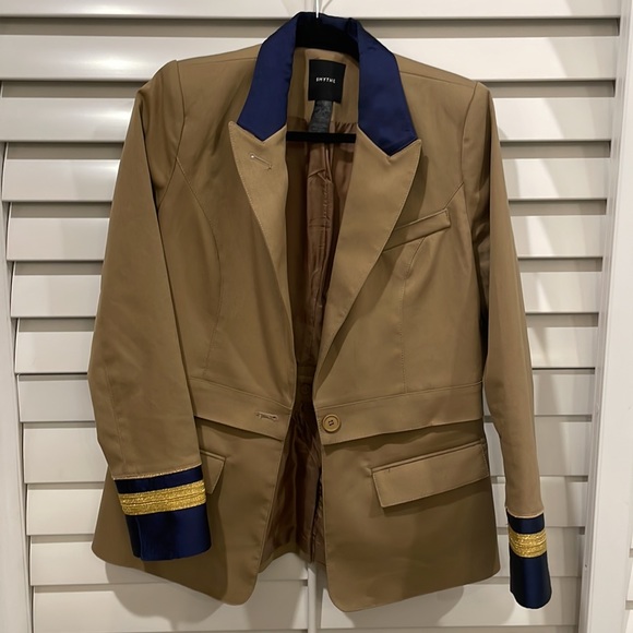 SMYTHE TWO FOR ONE REGIMENTAL BLAZER - STONE/ROYAL - Picture 5 of 9